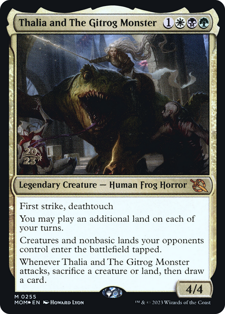 Thalia and The Gitrog Monster (PRE-255) - March of the Machine Promos Foil