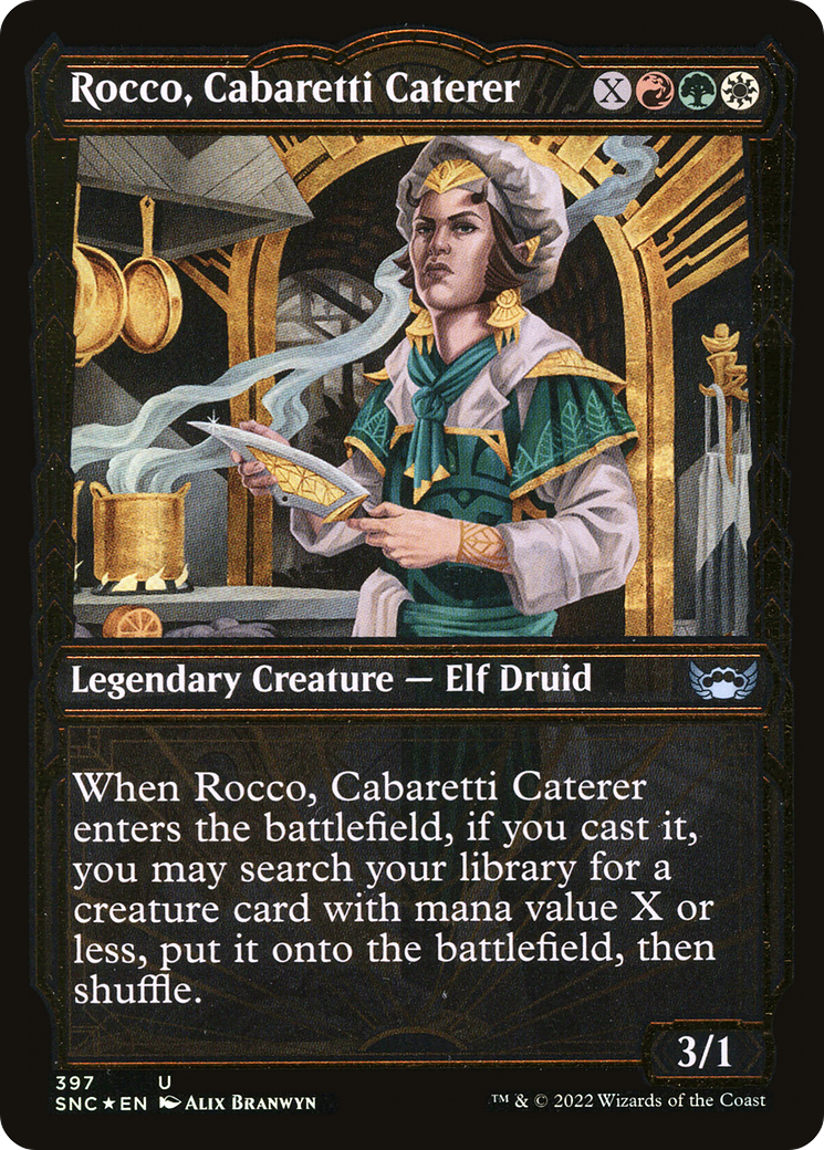 Rocco, Cabaretti Caterer (Gilded Foil) (SNC-397) - Streets of New Capenna: (Showcase) Foil