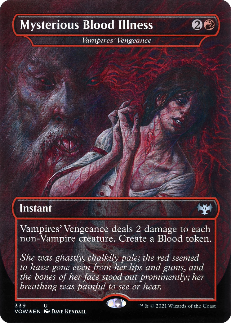 Mysterious Blood Illness - Vampires' Vengeance (VOW-339) - Innistrad: Crimson Vow / Mysterious Blood Illness (Borderless)