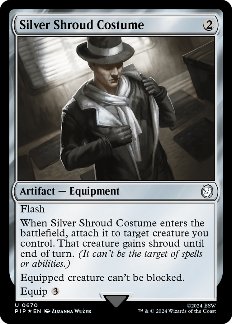 Silver Shroud Costume (Surge Foil) (PIP-670) - Fallout Foil