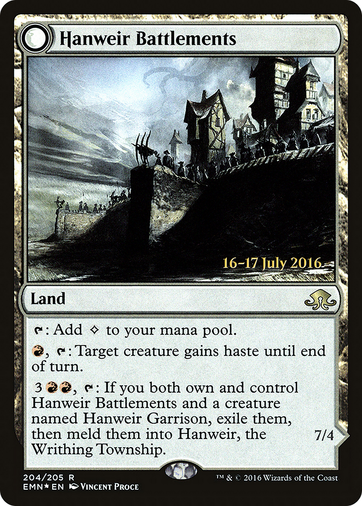 Hanweir Battlements (PRE-204) - Eldritch Moon Promos: (mooneldrazidfc) Foil