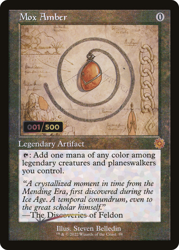 Mox Amber (Schematic) (Serial Numbered) (BRR-098) - The Brothers' War Retro Artifacts Foil