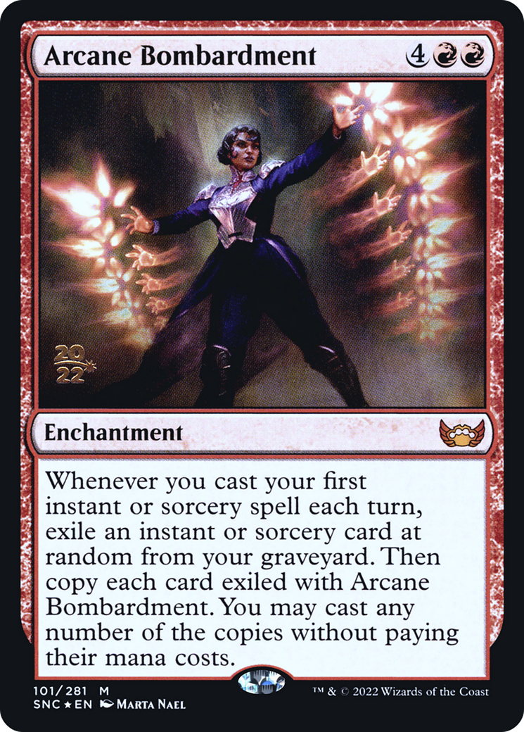 Arcane Bombardment (PRE-101) - Streets of New Capenna Promos Foil