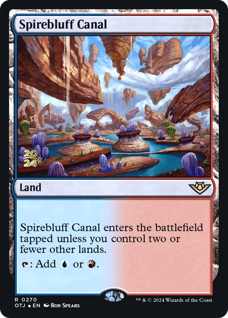 Spirebluff Canal (OTJ) (PRE-270) - Outlaws of Thunder Junction Promos Foil