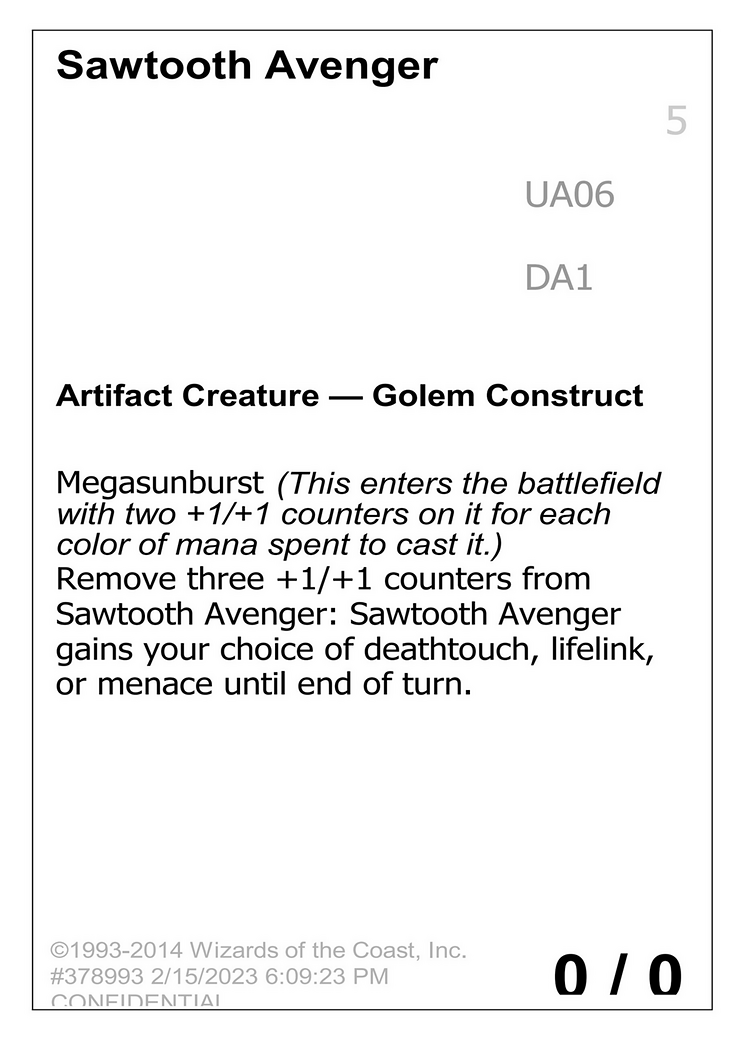 Sawtooth Avenger (UNK-) - Unknown Event