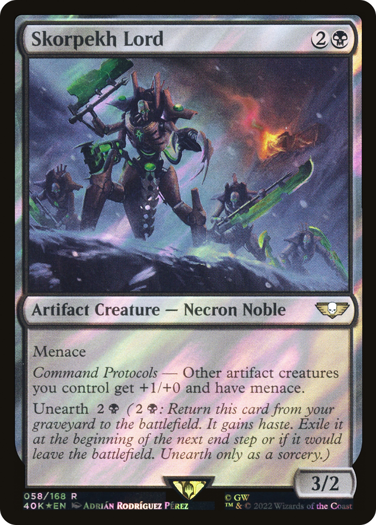 Skorpekh Lord (Surge Foil) (40K-058) - Warhammer 40,000 Commander Foil