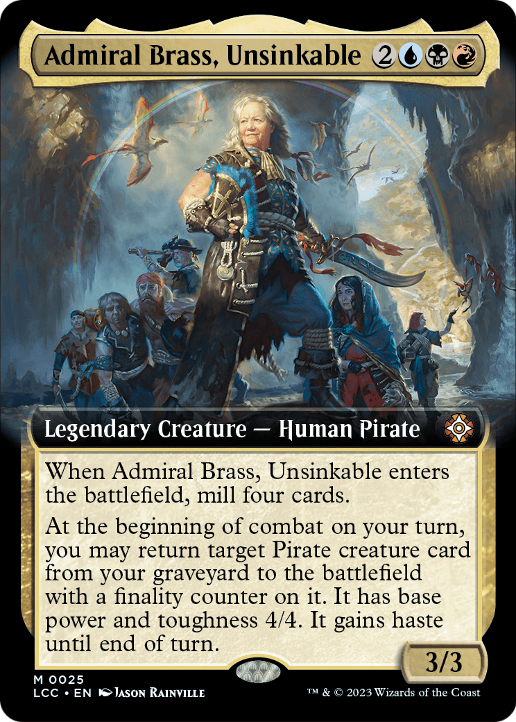 Admiral Brass, Unsinkable (Extended Art) (LCC-025) - The Lost Caverns of Ixalan Commander: (Extended Art) Foil