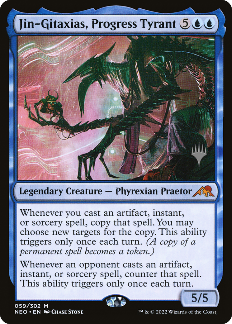 Jin-Gitaxias, Progress Tyrant (PPNEO-059) - Kamigawa: Neon Dynasty Promos Foil