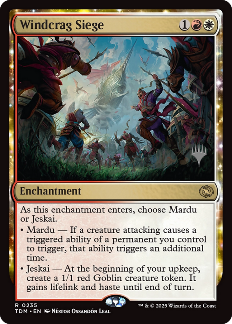 Windcrag Siege (PPTDM-235) - Promo Pack: Tarkir: Dragonstorm: (enchantment) Foil