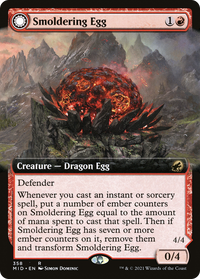 Smoldering Egg (Extended Art) (MID-358) - Innistrad: Midnight Hunt: (Extended Art, Double Faced Transform) Foil
