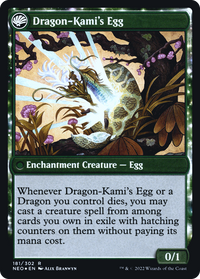 The Dragon-Kami Reborn (PRE-181) - Kamigawa: Neon Dynasty Promos: (fandfc, enchantment) Foil