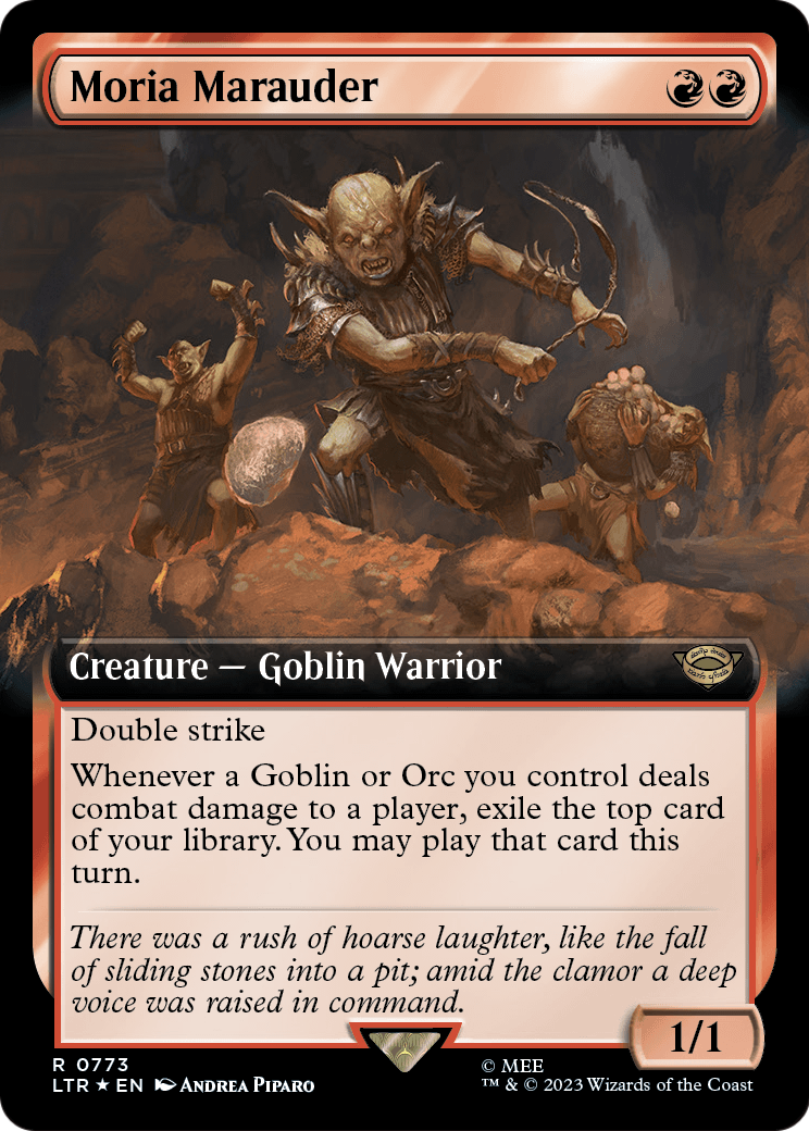 Moria Marauder (Extended Art) (Surge Foil) (LTR-773) - The Lord of the Rings: Tales of Middle-earth: (Extended Art) Foil