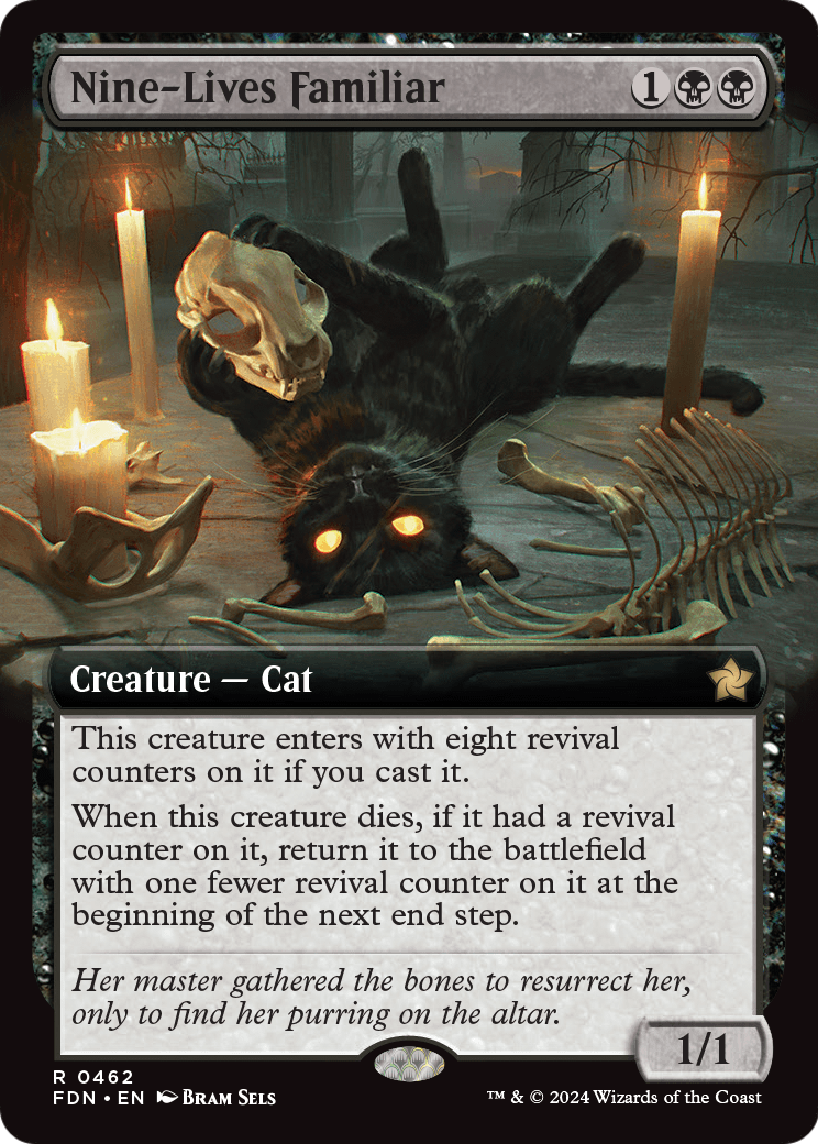Nine-Lives Familiar (Extended Art) (FDN-462) - Foundations: (Extended Art) Foil