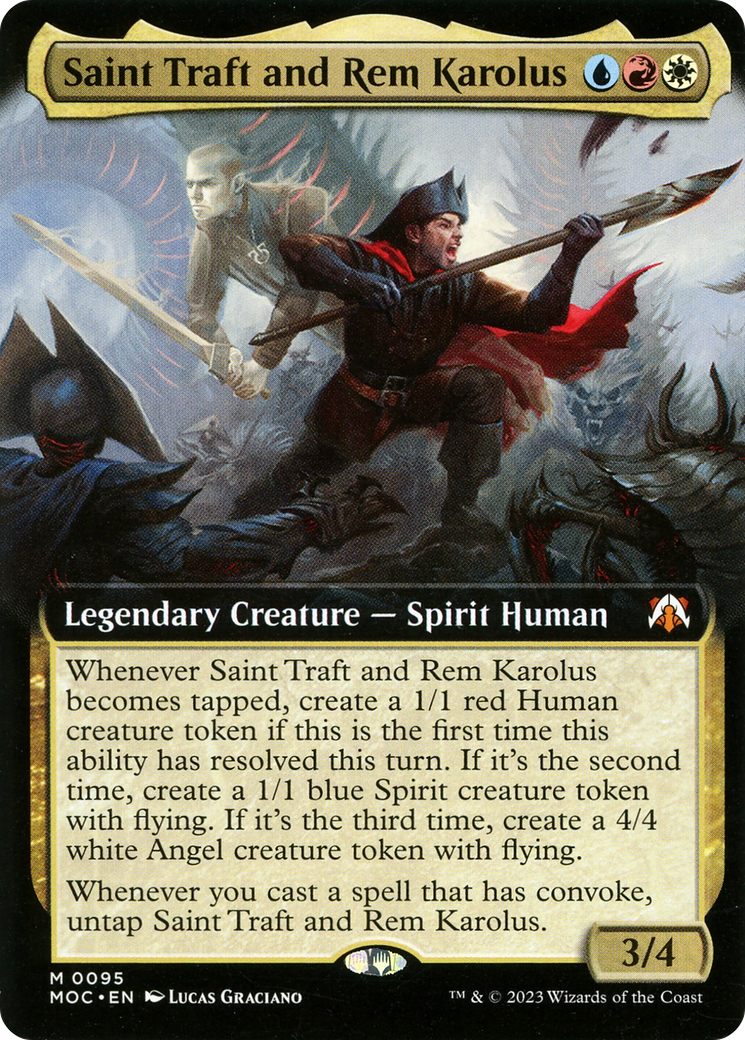 Saint Traft and Rem Karolus (Extended Art) (MOC-095) - March of the Machine Commander: (Extended Art) Foil