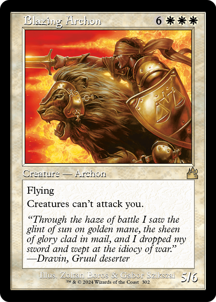 Blazing Archon (Retro Frame) (RVR-302) - Ravnica Remastered