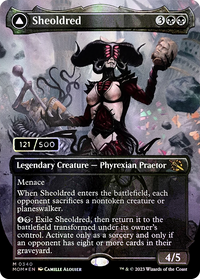 Sheoldred (Serial Numbered) (MOM-340) - March of the Machine (Borderless) Foil