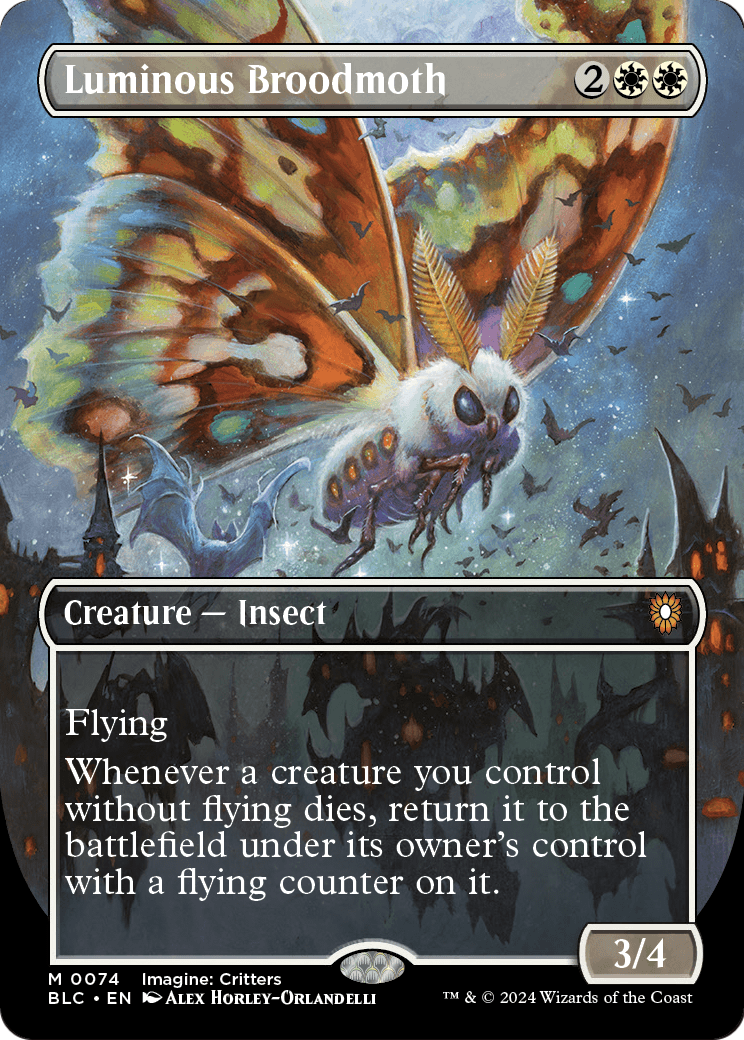 Luminous Broodmoth (Borderless) (BLC-074) - Bloomburrow Commander Foil