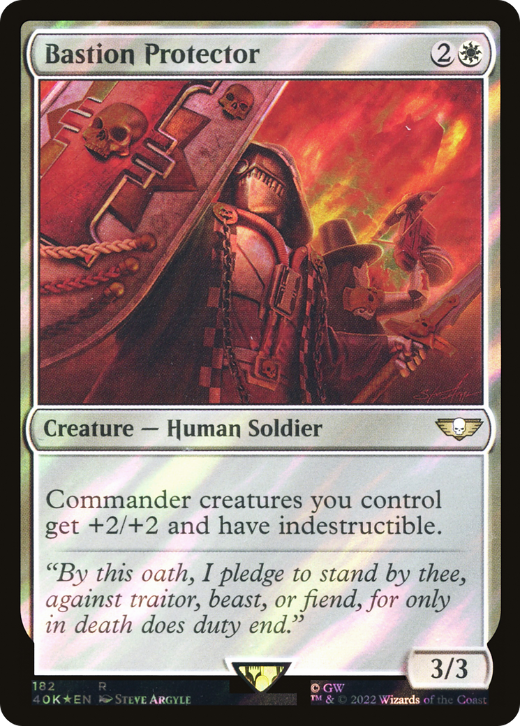 Bastion Protector (Surge Foil) (40K-182) - Warhammer 40,000 Commander Foil
