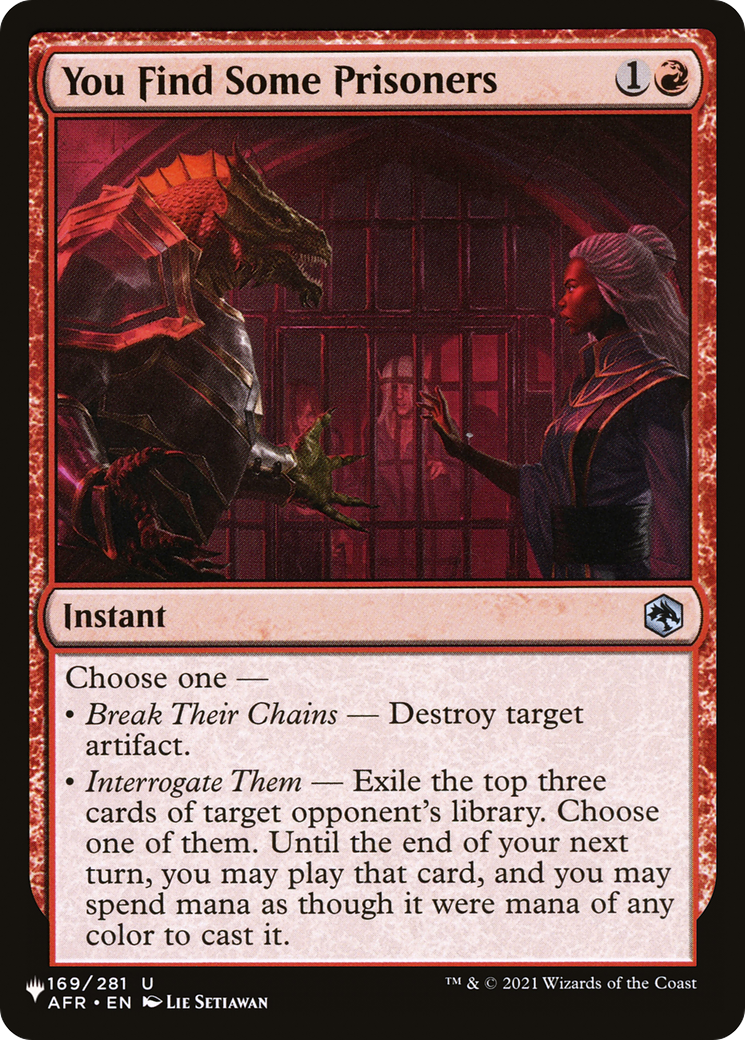 You Find Some Prisoners (LIST-169/281) - The List