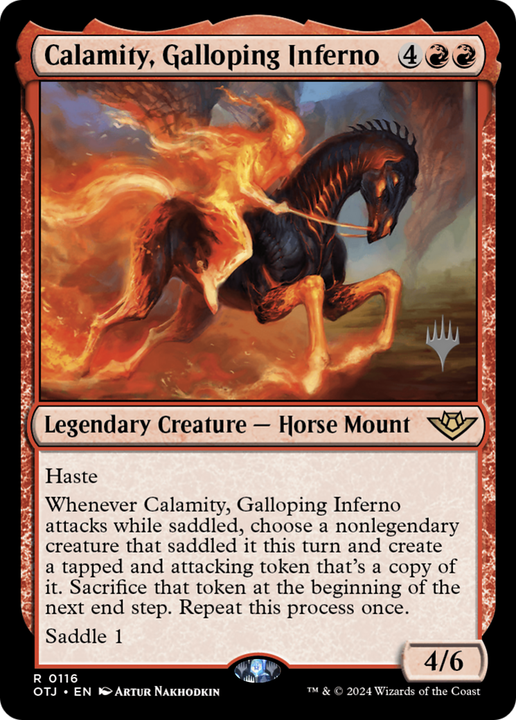 Calamity, Galloping Inferno (PPOTJ-116) - Outlaws of Thunder Junction Promos Foil