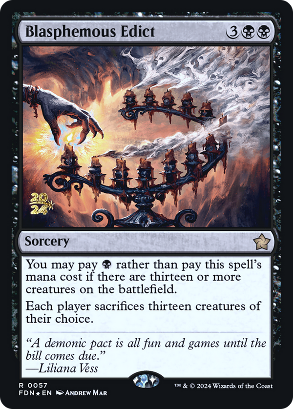 Blasphemous Edict (PRE-057) - Foundations Promos Foil