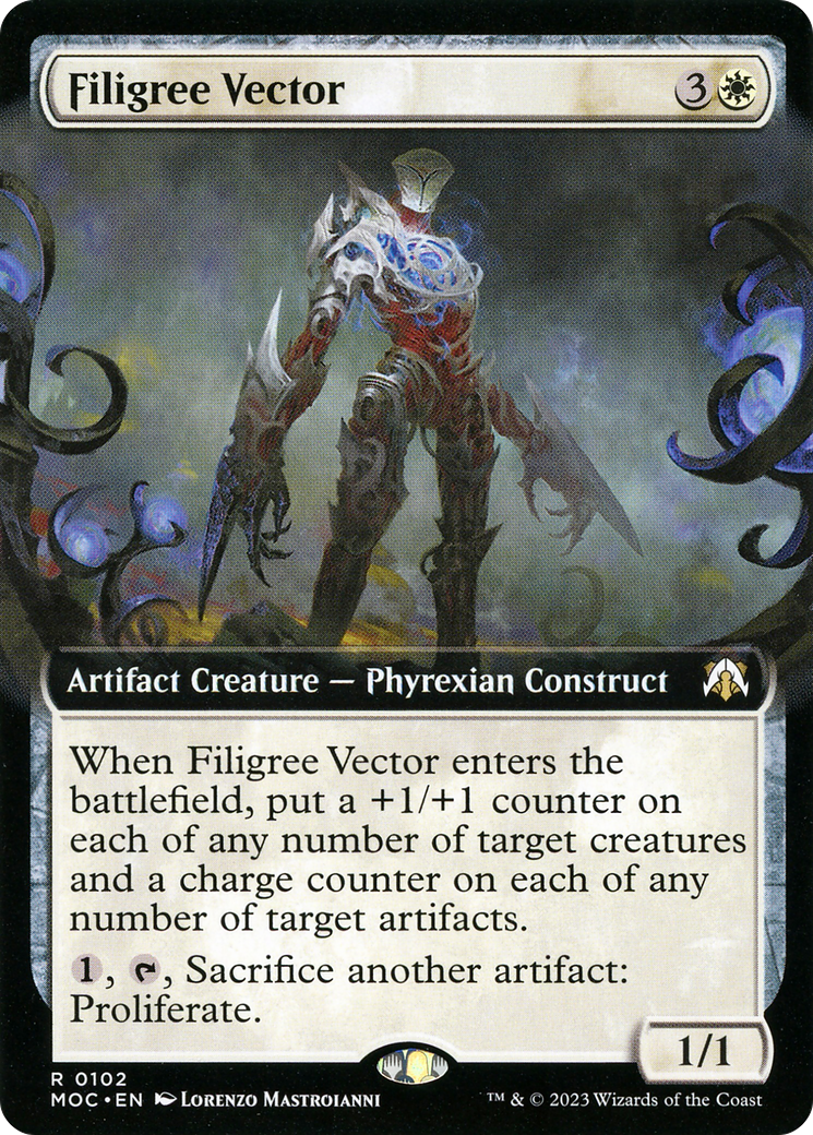 Filigree Vector (Extended Art) (MOC-102) - March of the Machine Commander: (Extended Art) Foil