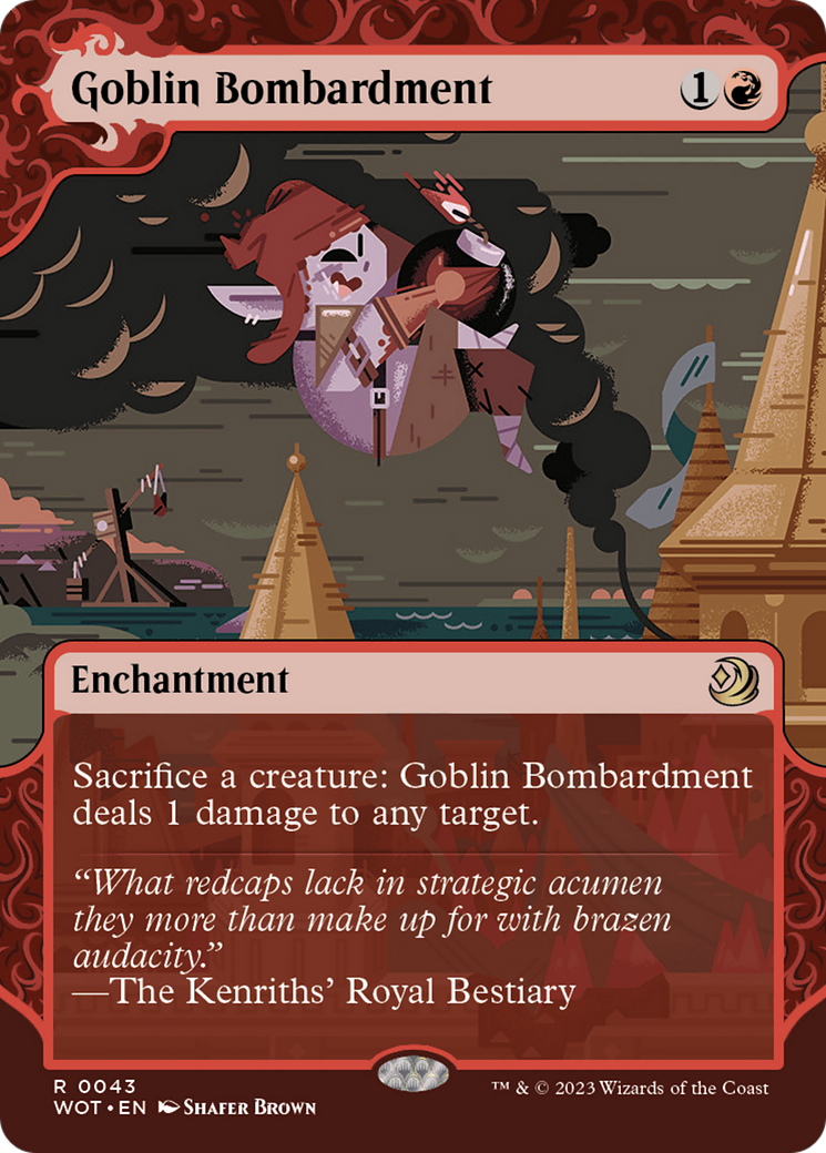 Goblin Bombardment (WOT-043) - Wilds of Eldraine: Enchanting Tales: (Showcase) (Borderless) Foil