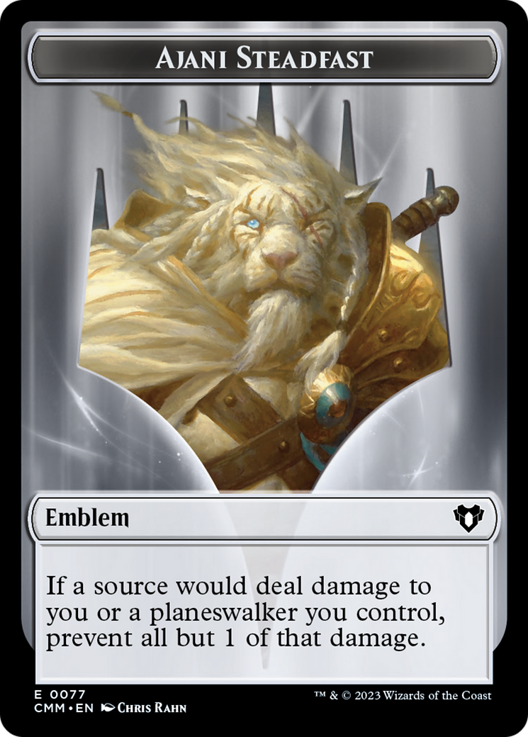 Ajani Steadfast Emblem (TCMM-077) - Commander Masters Tokens Foil