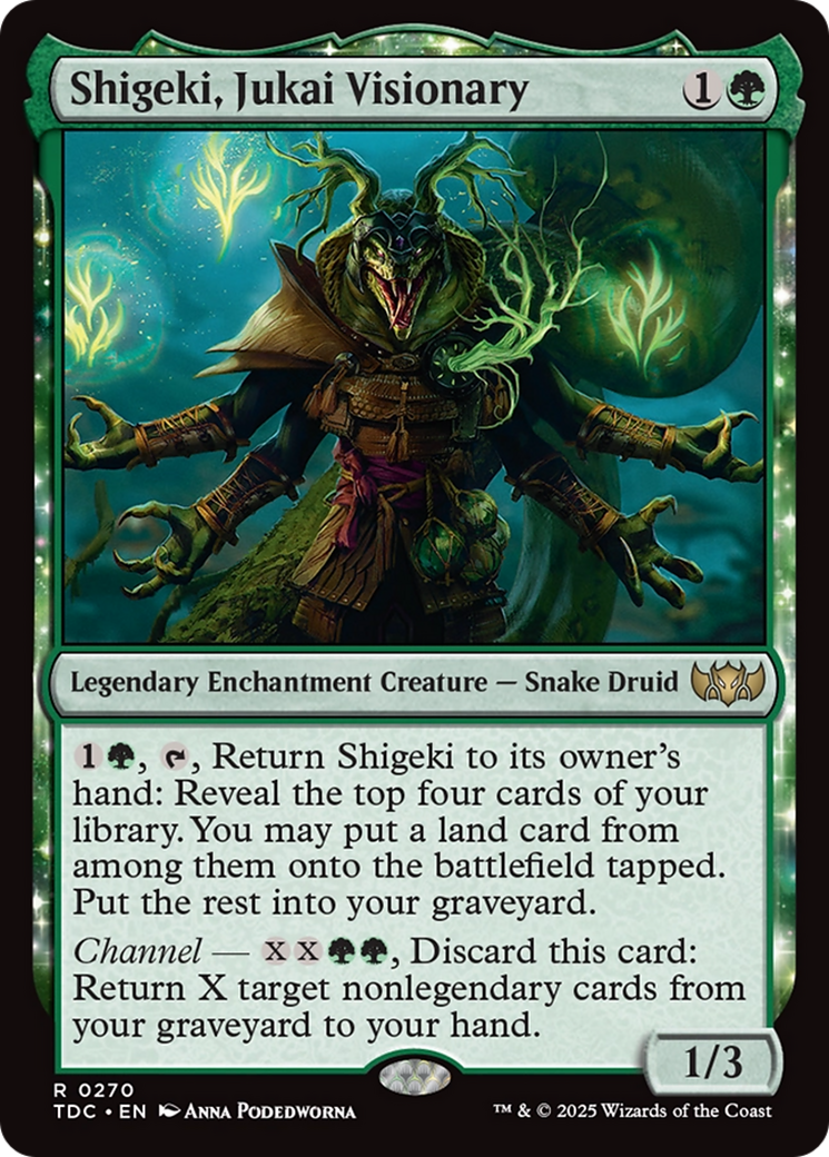 Shigeki, Jukai Visionary (TDC-270) - Commander: Tarkir: Dragonstorm: (enchantment)