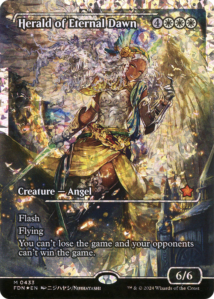 Herald of Eternal Dawn (Showcase) (Fracture Foil) (FDN-433) - Foundations: (Showcase) Foil