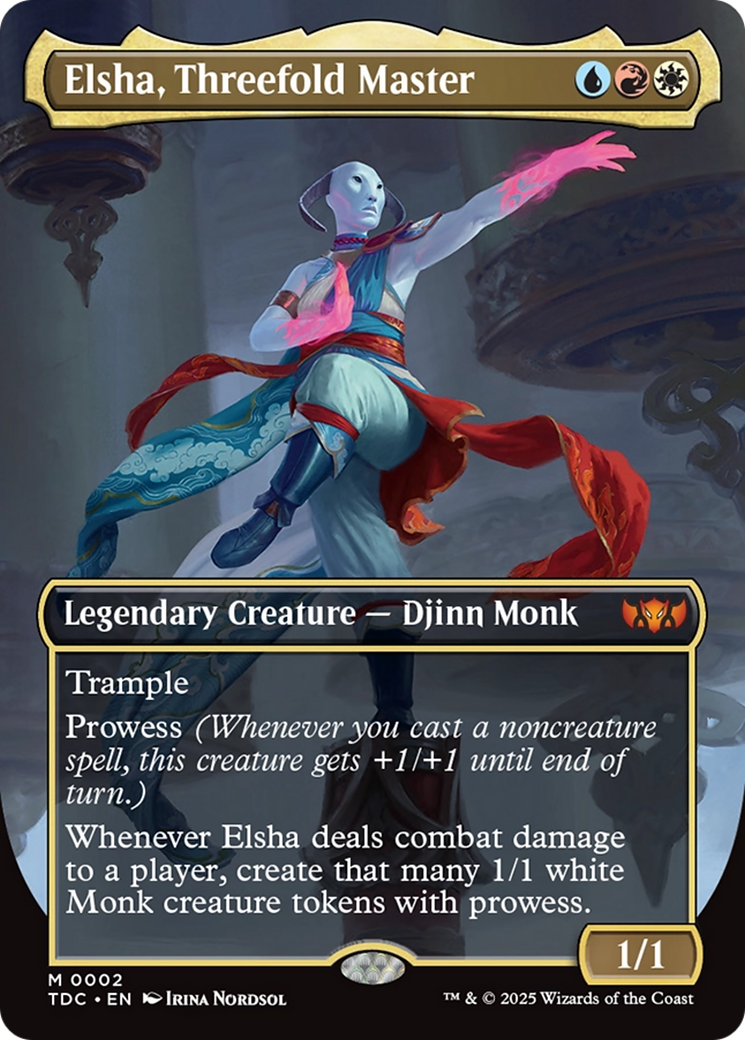 Elsha, Threefold Master (Borderless) (TDC-002) - Commander: Tarkir: Dragonstorm