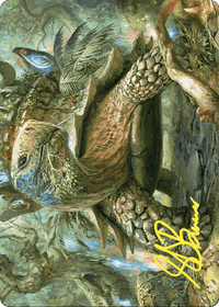 Blossoming Tortoise // Blossoming Tortoise (AWOE-024) - Wilds of Eldraine Art Series (Borderless) Foil