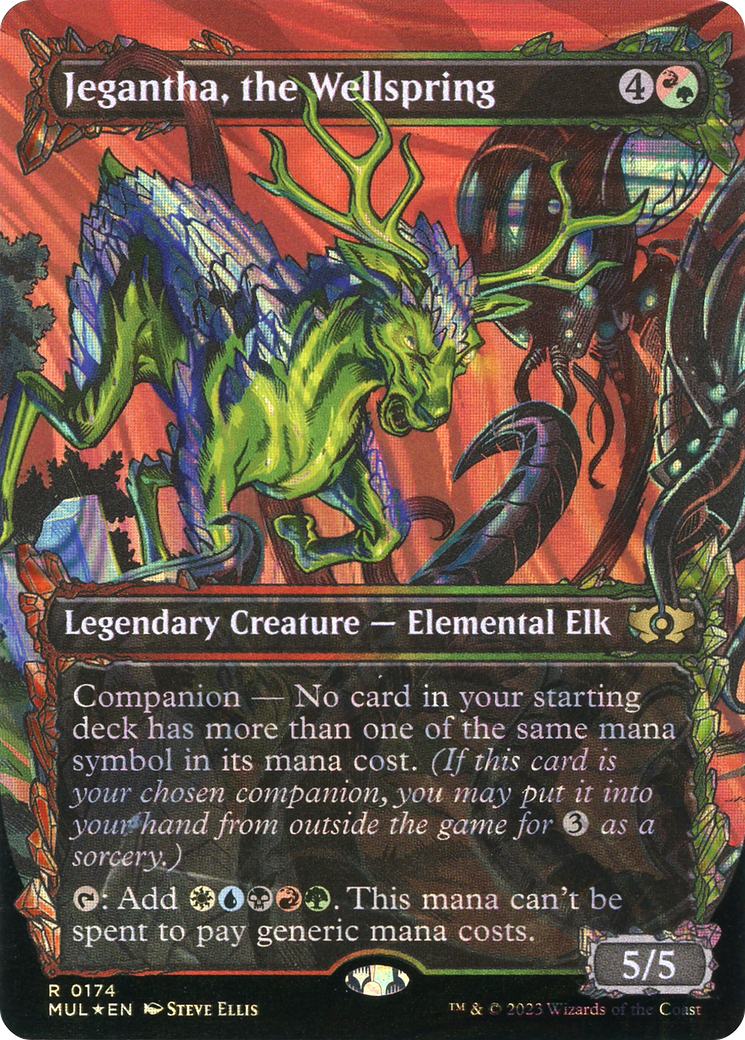 Jegantha, the Wellspring (Halo Foil) (MUL-174) - Multiverse Legends: (Showcase) (Borderless) Foil