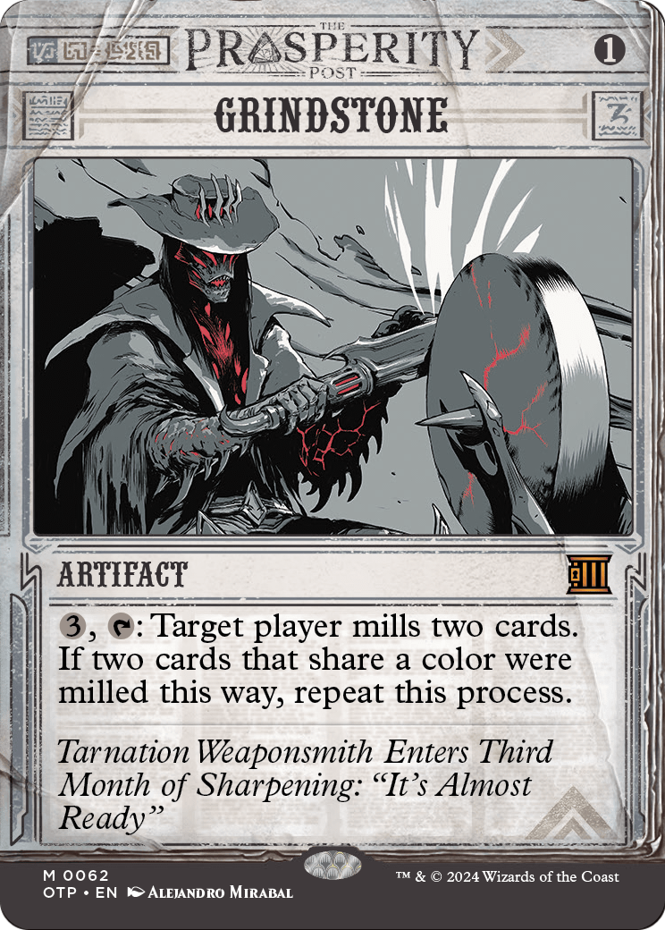 Grindstone (OTP-062) - Breaking News: (Showcase) (Borderless) Foil