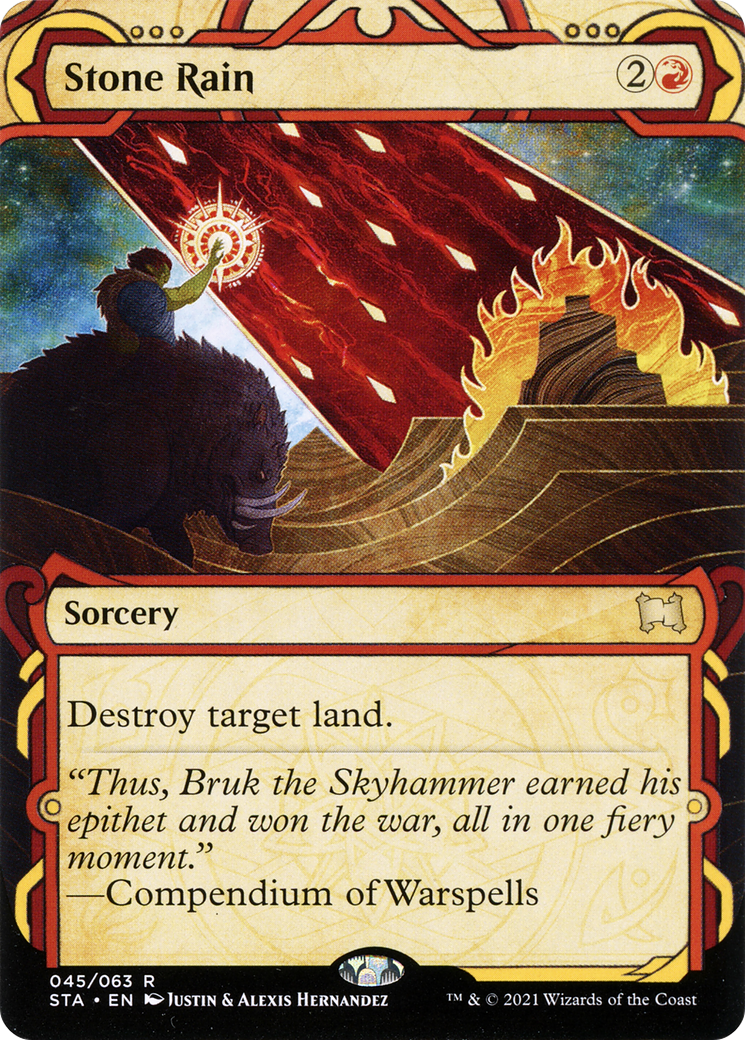 Stone Rain (STA-045) - Strixhaven Mystical Archive: (Showcase) (Borderless) Foil