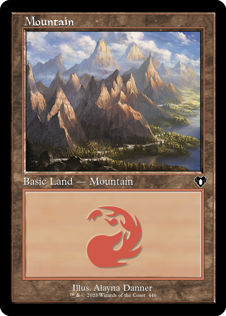 Mountain (446) (Retro Frame) (CMM-446) - Commander Masters Foil