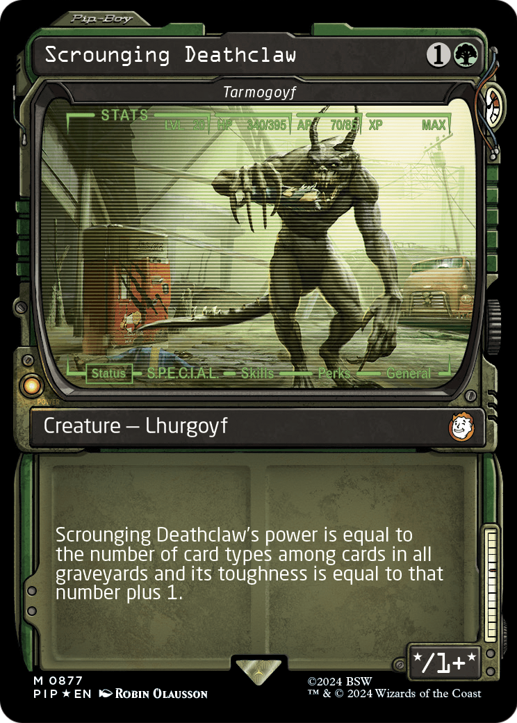 Scrounging Deathclaw - Tarmogoyf (Showcase) (Surge Foil) (PIP-877) - Fallout / Scrounging Deathclaw: (Showcase) Foil