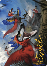 Wrathful Raptors // Wrathful Raptors (ALCI-077) - The Lost Caverns of Ixalan Art Series (Borderless) Foil