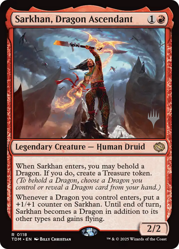Sarkhan, Dragon Ascendant (PPTDM-118) - Promo Pack: Tarkir: Dragonstorm Foil