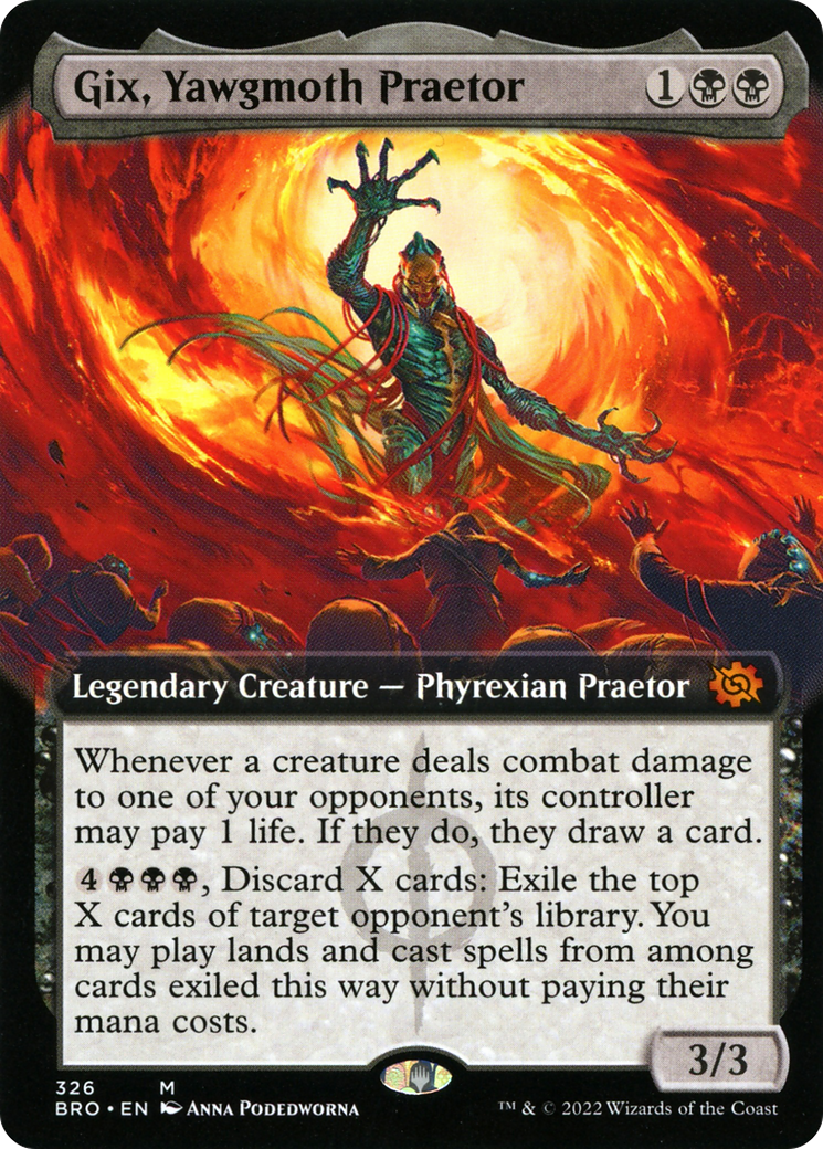 Gix, Yawgmoth Praetor (Extended Art) (BRO-326) - The Brothers' War: (Extended Art) Foil