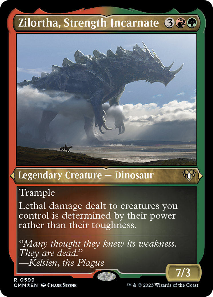 Zilortha, Strength Incarnate (Foil Etched) (CMM-599) - Commander Masters Foil