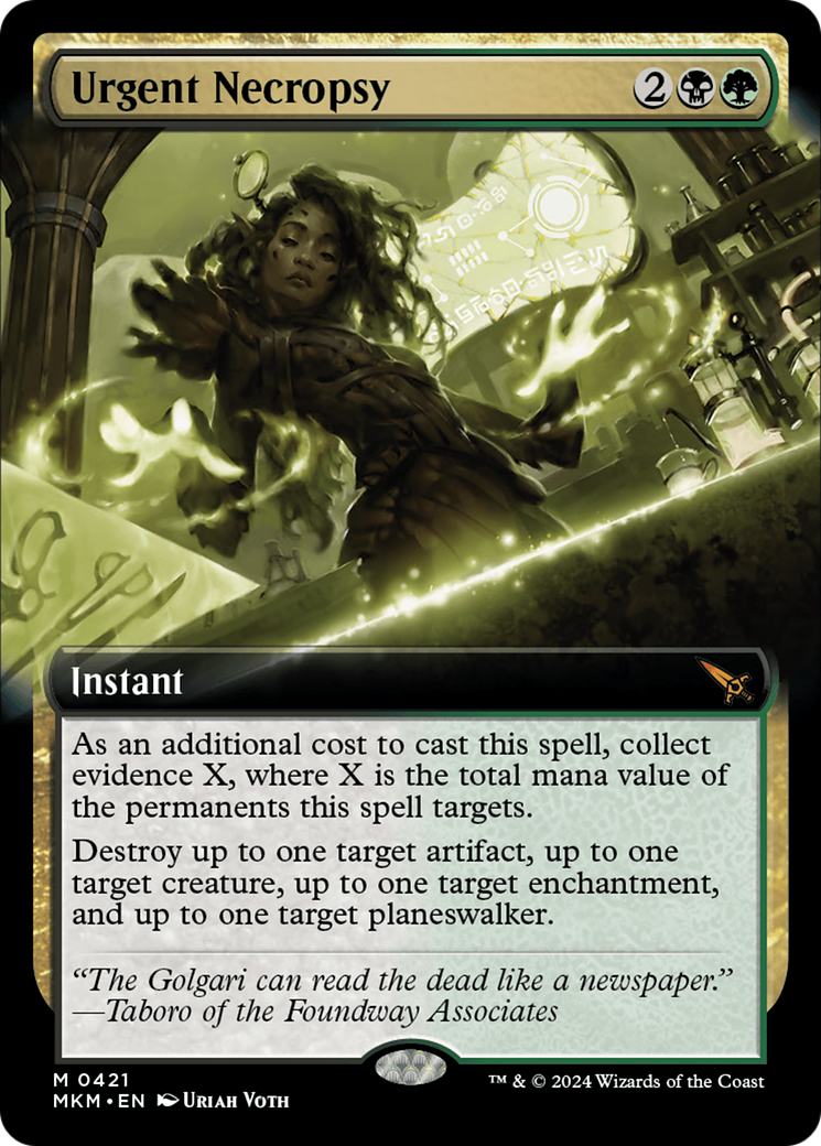 Urgent Necropsy (Extended Art) (MKM-421) - Murders at Karlov Manor: (Extended Art) Foil
