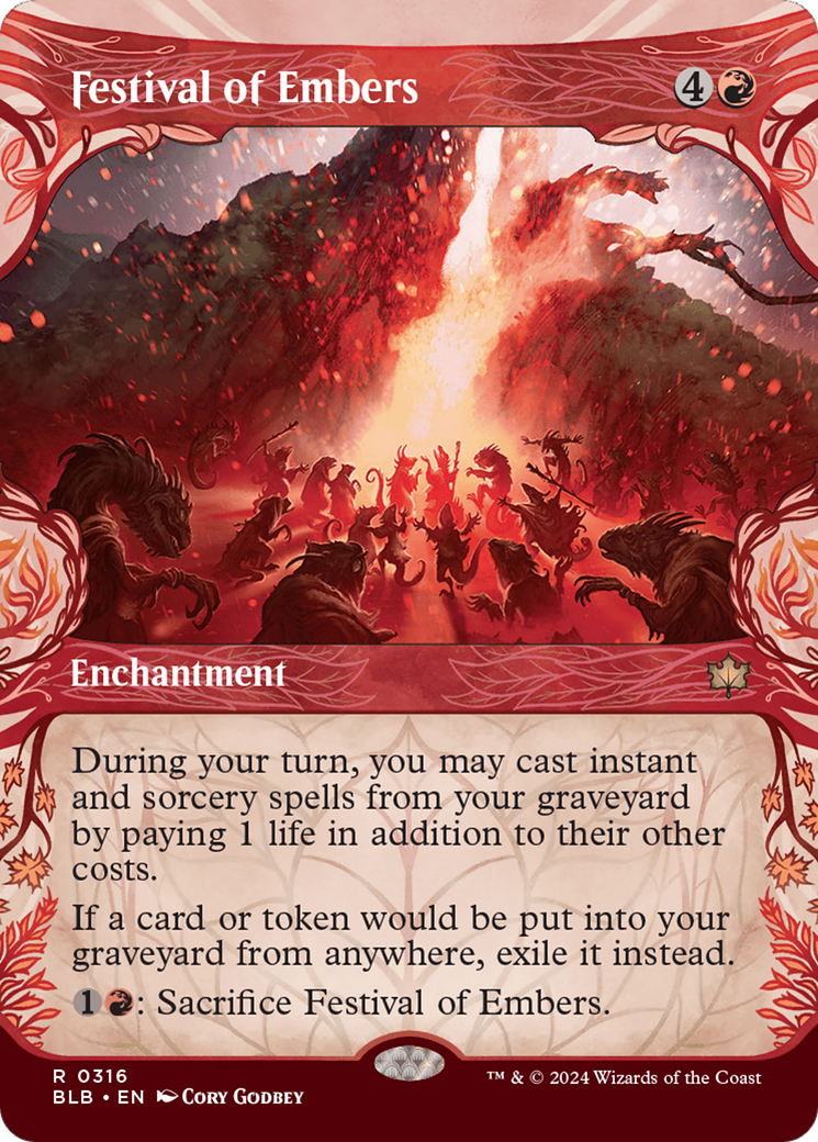 Festival of Embers (Showcase) (BLB-316) - Bloomburrow: (Showcase) (Borderless)