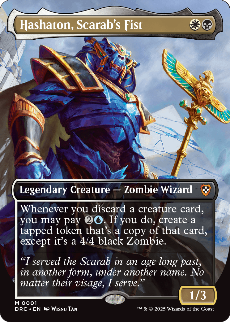 Hashaton, Scarab's Fist (Borderless) (DRC-001) - Commander: Aetherdrift