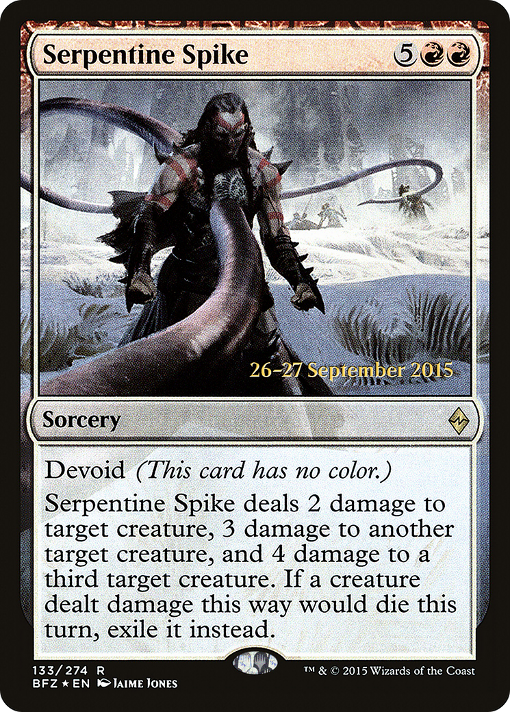Serpentine Spike (PRE-133) - Battle for Zendikar Promos: (devoid) Foil