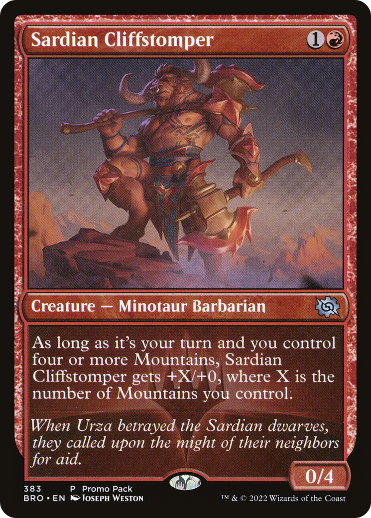 Sardian Cliffstomper (PPBRO-383) - The Brothers' War Foil