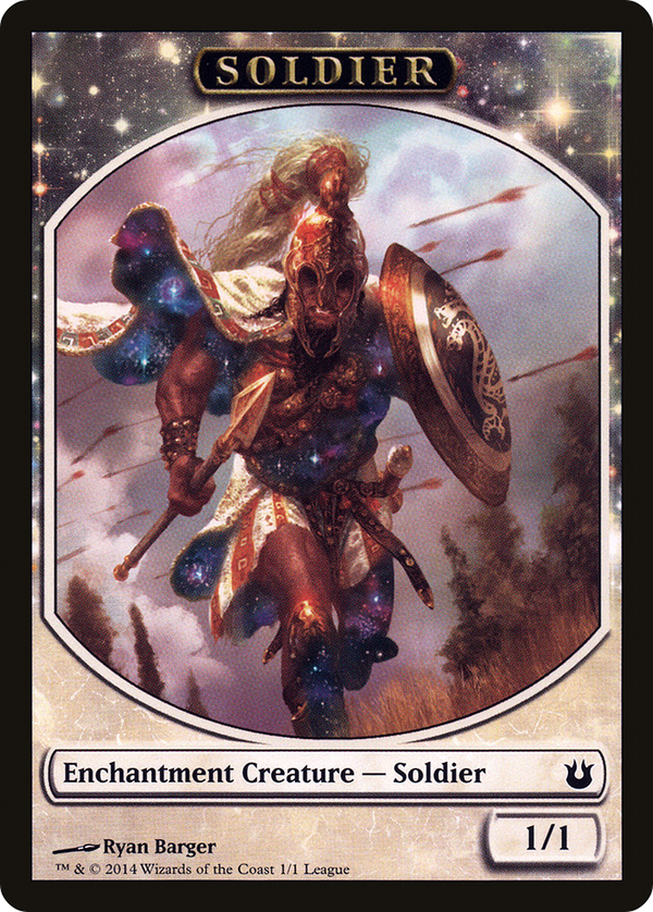Soldier Token (Born of the Gods) (LEP-001) - League Tokens 2014: (enchantment)