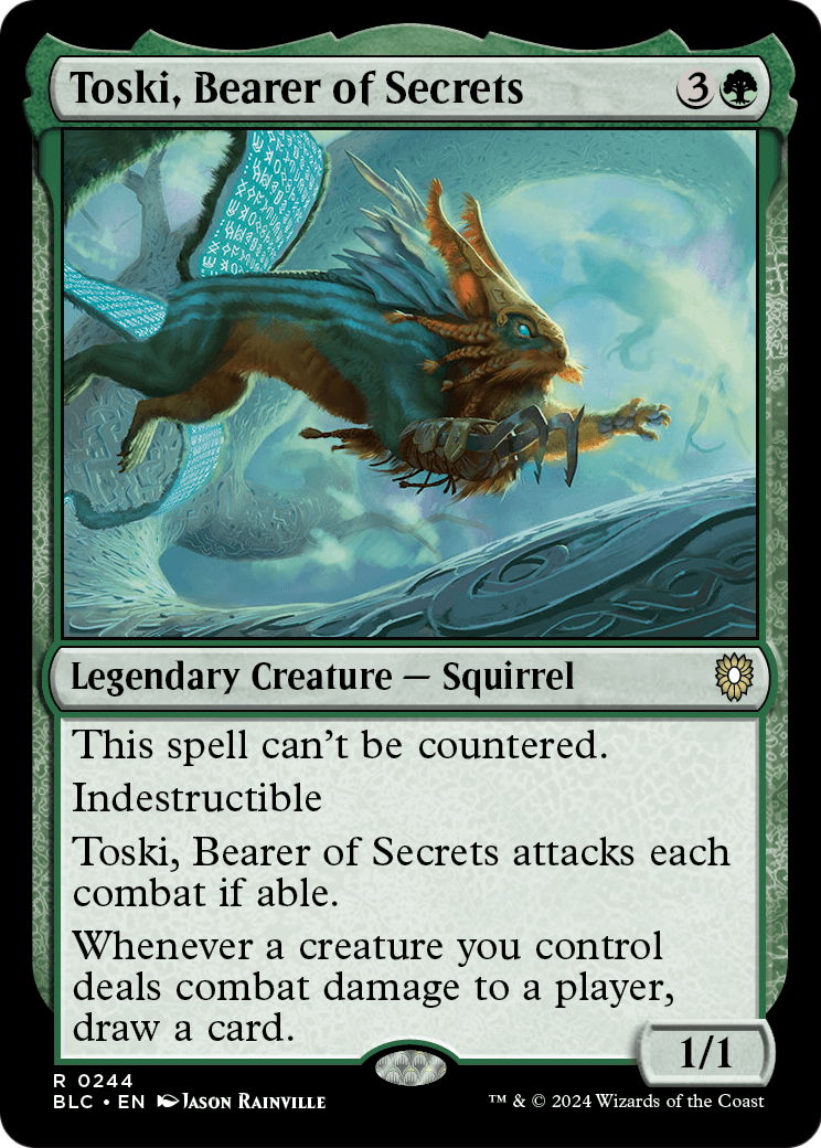 Toski, Bearer of Secrets (BLC-244) - Bloomburrow Commander