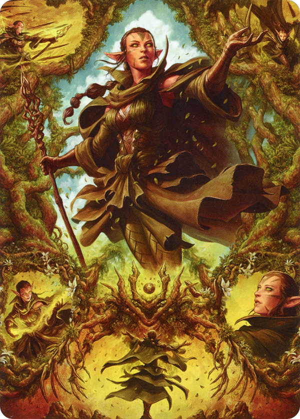 Nissa of Shadowed Boughs // Nissa of Shadowed Boughs (AZNR-006) - Zendikar Rising Art Series (Borderless) Foil