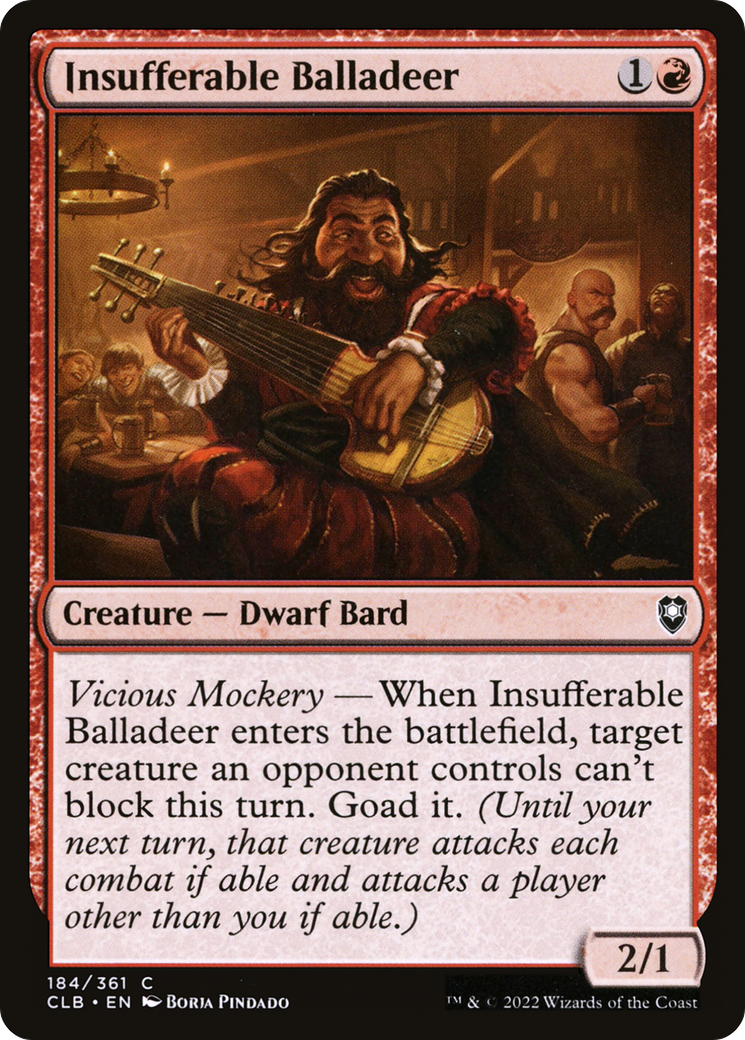 Insufferable Balladeer (CLB-184) - Commander Legends: Battle for Baldur's Gate